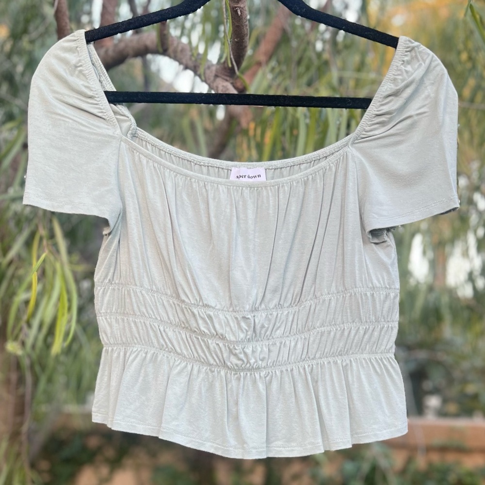 Super Down babydoll top- Seafoam green M.